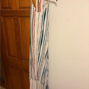 Striped Maxi Dress in Teal, Rust & Cream